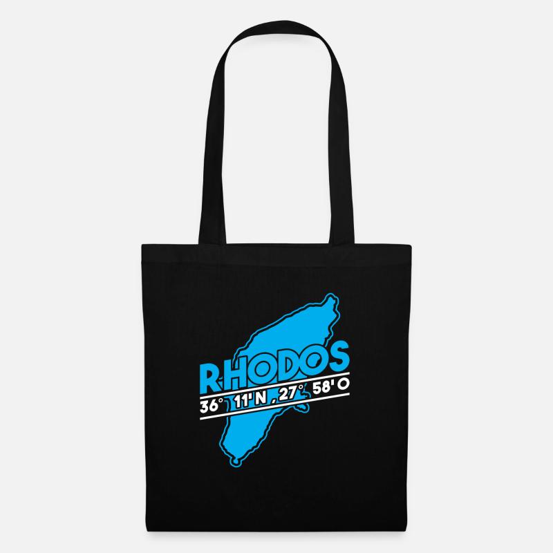 Rhodos Geschenk Griechenland - Stoffbeutel - Schwarz