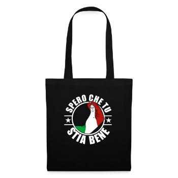 Italie drapeau Tshirt Sicile Proverbes Milan Rome - Sac en tissu - noir - Devant