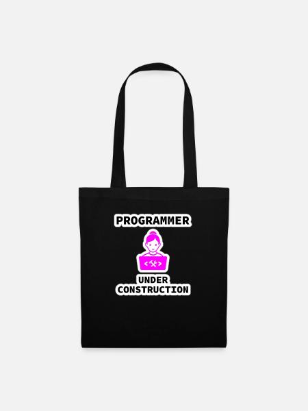 Girl Programmer Under Construction, Programming - Stoffbeutel - Schwarz