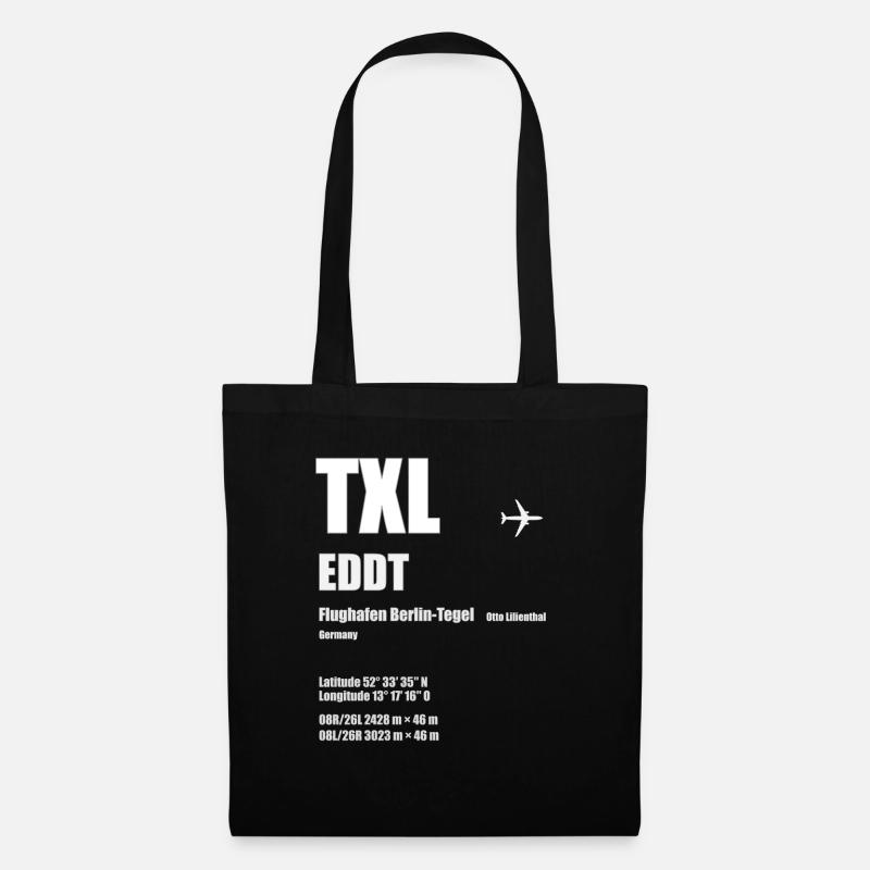 TXL Flughafen Berlin-Tegel Geschenk - Stoffbeutel - Schwarz