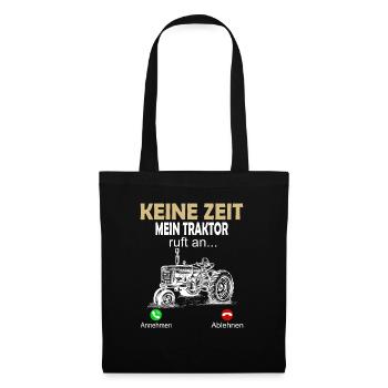 Landwirtin Hühnerflüsterer Landwirt Traktor - Stoffbeutel - Schwarz - Vorne