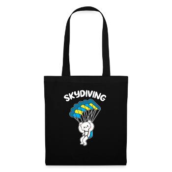 Skydiving chat parachutiste - Sac en tissu - noir - Devant