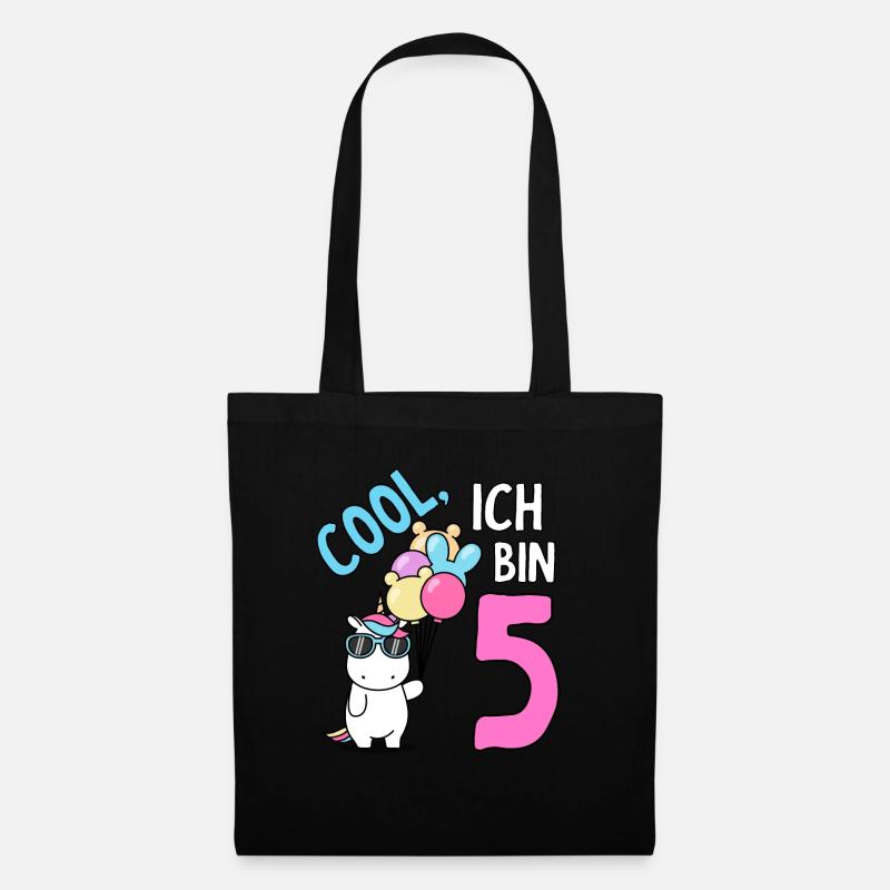 5. Geburtstag 5 Jahre Kindergeburtstag - Stoffbeutel - Schwarz