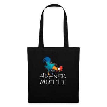 Hühner Mutti Huhn - Stoffbeutel - Schwarz - Vorne