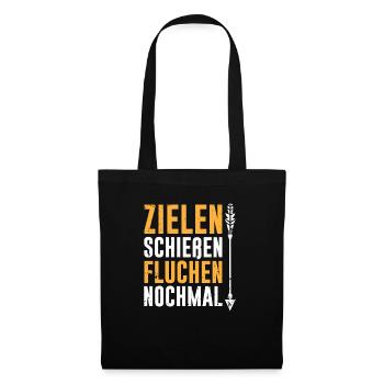 Bogenschützen Pfeil & Bogen Geschenk - Stoffbeutel - Schwarz - Vorne