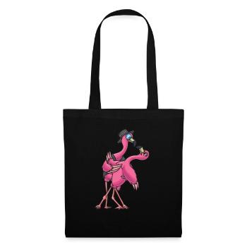 Flamenco tanzende Flamingo Geschenk - Stoffbeutel - Schwarz - Vorne
