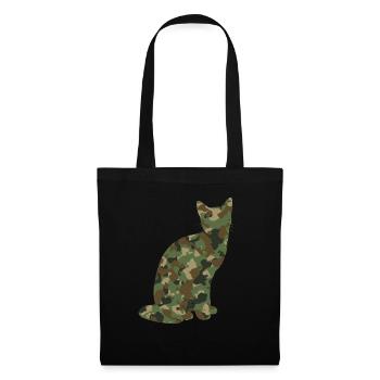 Camouflage Katze Kätzchen - Stoffbeutel - Schwarz - Vorne