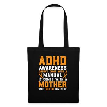 ADHS-Bewusstseinsband Neurodiversität - Stoffbeutel - Schwarz - Vorne