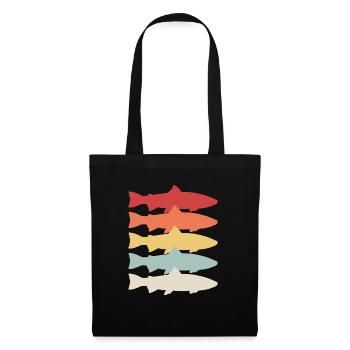 StahlkopfRegenbogenforelle Fisch Angeln - Stoffbeutel - Schwarz - Vorne