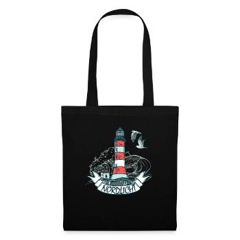 Nordlicht Moin Norddeutsch Norden Möwen Geschenk - Stoffbeutel - Schwarz - Vorne