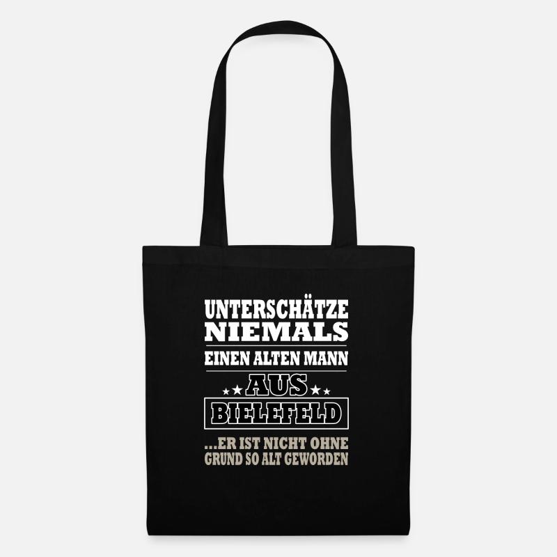 Alter Mann aus Bielefeld Bielefelder - Stoffbeutel - Schwarz