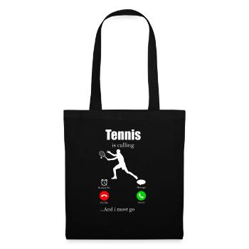 Tennis Tennisball Sport Topspin Wimbledon Vorhand - Stoffbeutel - Schwarz - Vorne