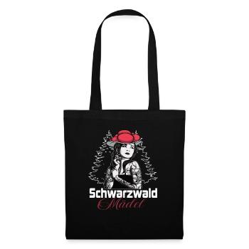 Modern Black Forest girl with Bollenhut - Tote Bag - black - Front