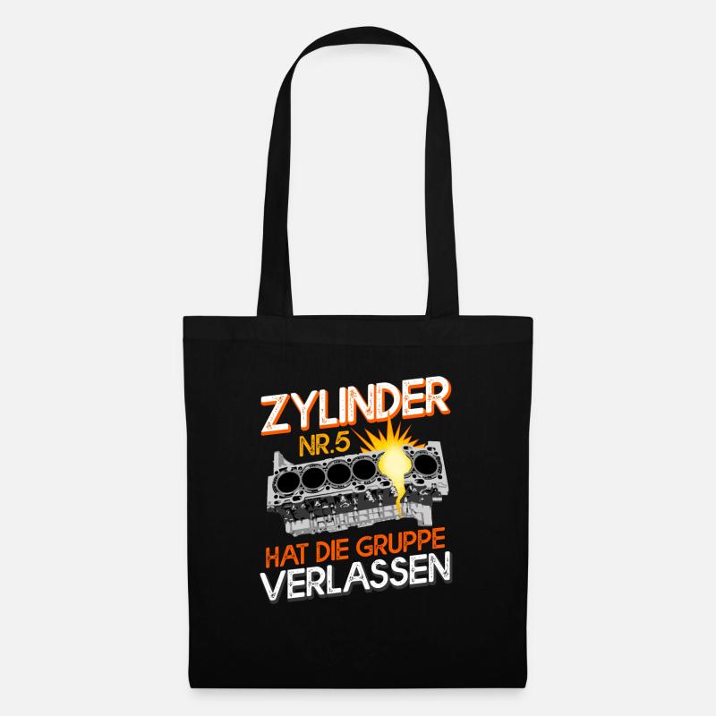 4 oder 5 Zylinder Automobilfans Tuner Autotuning - Stoffbeutel - Schwarz