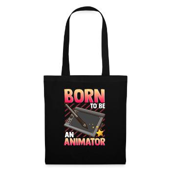 Cute & Funny Born To Be An Animator Professional - Stoffbeutel - Schwarz - Vorne