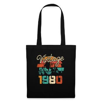 1980 Vintage - Stoffbeutel - Schwarz - Vorne