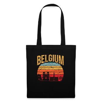 Belgique Europe Idée de cadeau - Sac en tissu - noir - Devant