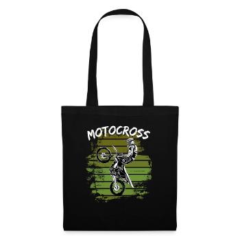 Motocross Design Enduro / Idée cadeau / MX Retro - Sac en tissu - noir - Devant