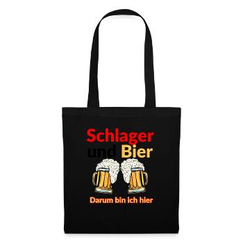 Schlager Karneval Fasching Party Mann Bekleidung - Stoffbeutel - Schwarz - Vorne