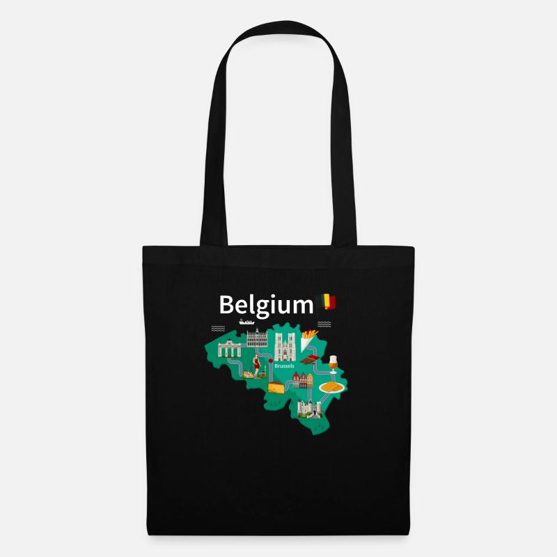 Belgien - Stoffbeutel - Schwarz