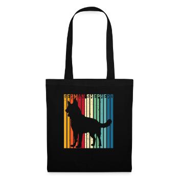 German Shepherd Shirt Retro German Shepherd T Shir - Tote Bag - black - Front