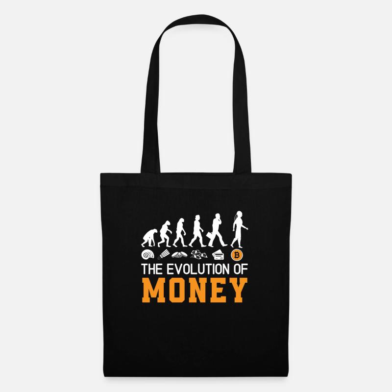 L’évolution de l’argent Crypto-monnaie Bitcoin - Sac en tissu - noir