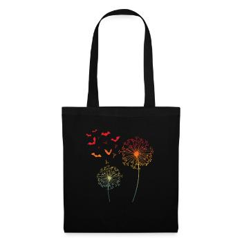 Bat Pusteblume Dandelion Flower Halloween - Tote Bag - black - Front