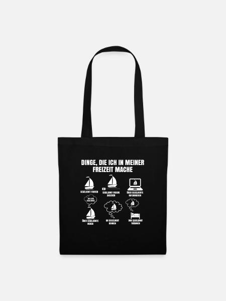 Dinge Die Ich In Meiner Freizeit Mache Segeln - Stoffbeutel - Schwarz