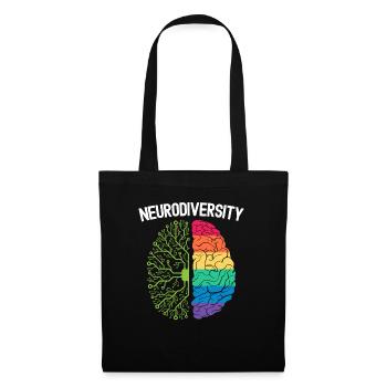 Neurodiversität Regenbogen Autismus Bewusstsein ASD ADHS - Stoffbeutel - Schwarz - Vorne
