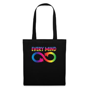 Every Mind Neurodiversity Autism Awareness Unterstützung - Stoffbeutel - Schwarz - Vorne