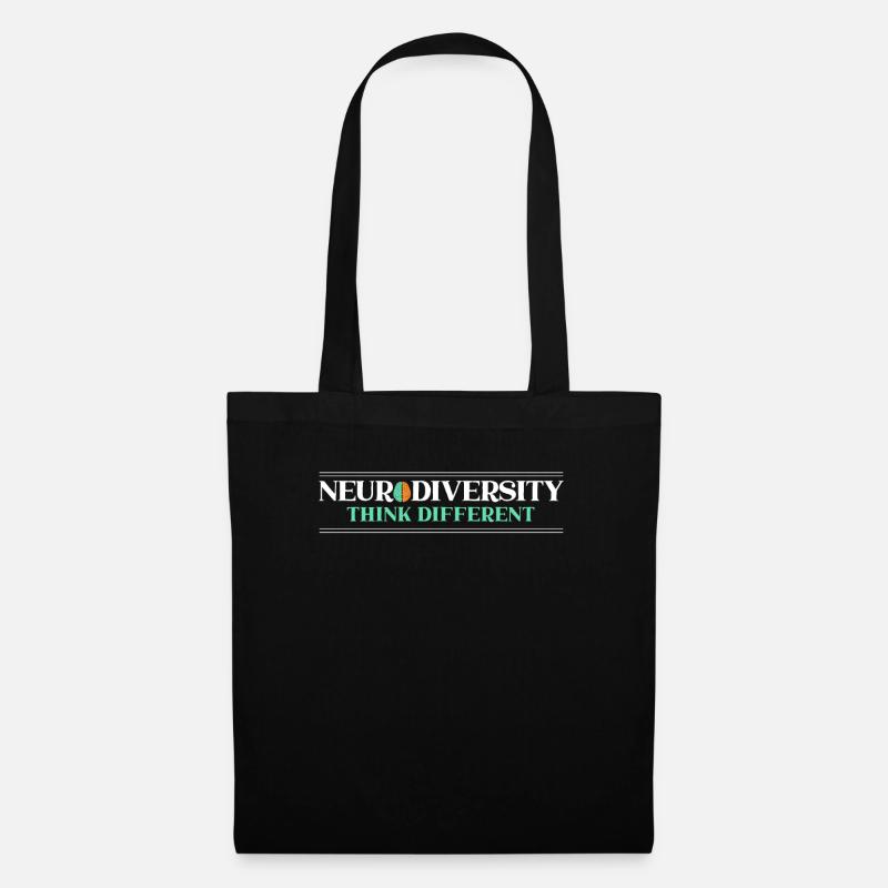 Neurodiversité Think Different Rainbow Brain EDD - Sac en tissu - noir