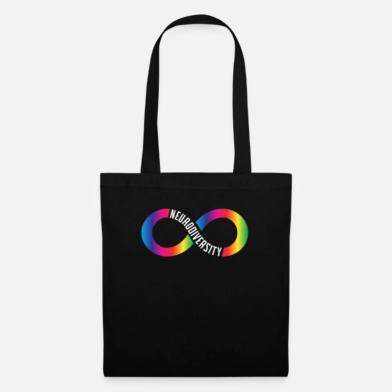 Neurodiversität Rainbow Infinity Neurodivergent - Stoffbeutel - Schwarz