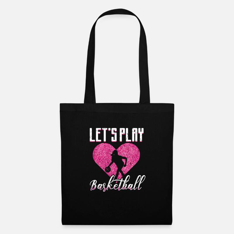 Basketball Mädchen - Stoffbeutel - Schwarz
