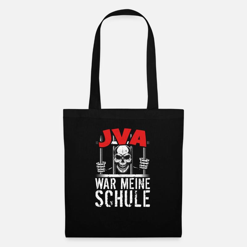 lustig Knast Gefängnis, JVA Insasse, Geschenkidee - Stoffbeutel - Schwarz