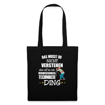 Vermesser Landvermesser - Stoffbeutel - Schwarz - Vorne