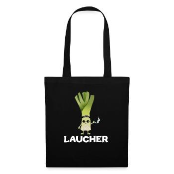 Lauch Laucher Raucher Rauch Kettenrauchen - Stoffbeutel - Schwarz - Vorne
