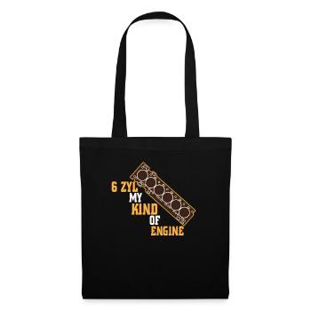 6 cylindres machine - Sac en tissu - noir - Devant