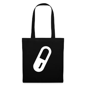 Médicament pilule - Sac en tissu - noir - Devant