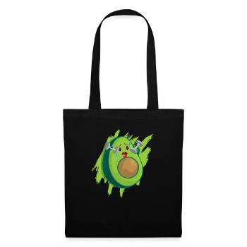 Avocado Tshirt Vegan Avokado Diät Schwanger Keto - Stoffbeutel - Schwarz - Vorne