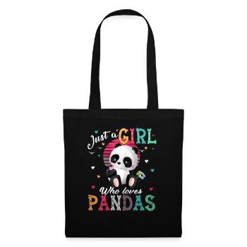 Panda Cool Juste une fille Juste une fille aime panda - Sac en tissu - noir - Devant