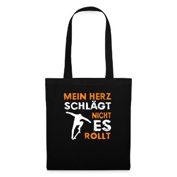 Skateboard Skate Skat Skater Longboard - Stoffbeutel - Schwarz - Vorne