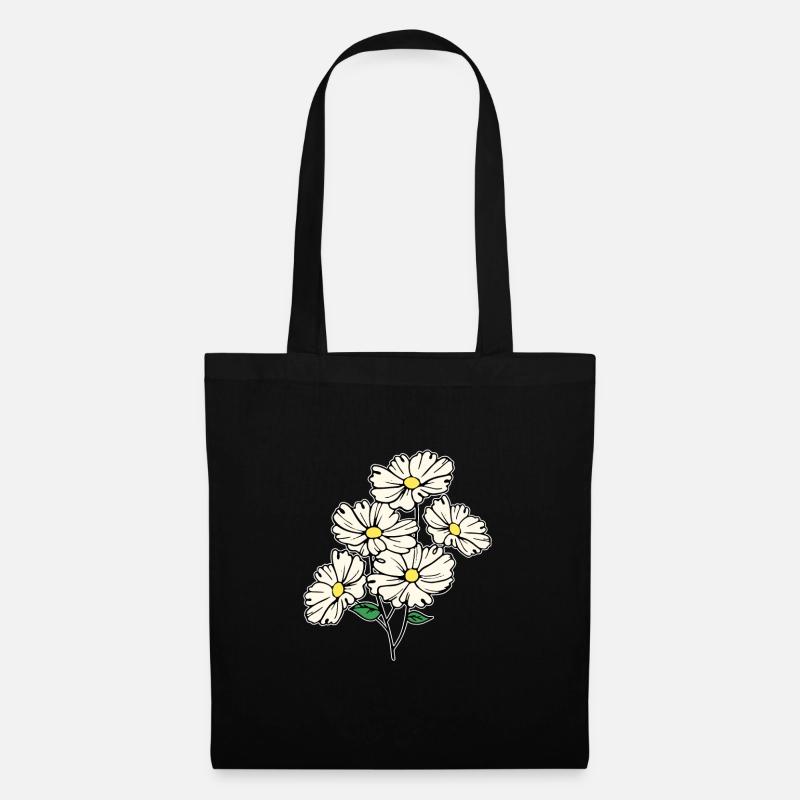 Cadeau de jardin dessiné à la main avec blanc - Sac en tissu - noir