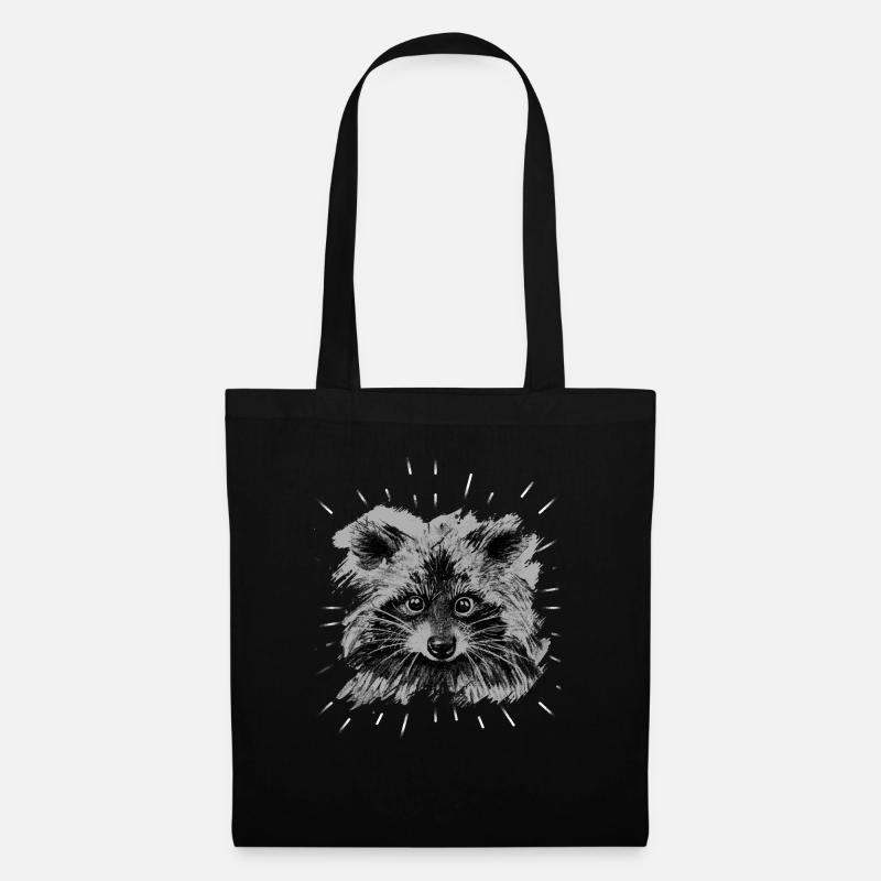 Waschbär Racoon Frettchen Luchs Tshirt Trash Panda - Stoffbeutel - Schwarz