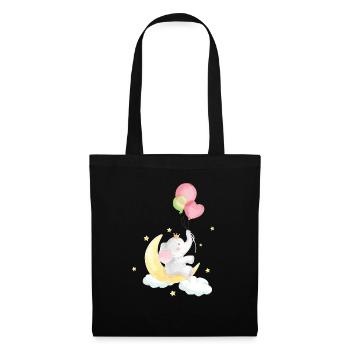 Doux éléphant bébé - Sac en tissu - noir - Devant