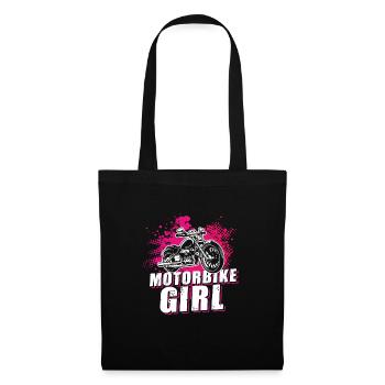 Motorcycle Girl Motorbike Lover Biker Girls Gifts - Stoffbeutel - Schwarz - Vorne