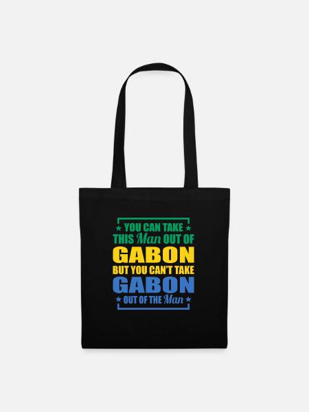 Gabun Afrika Geschenkidee - Stoffbeutel - Schwarz