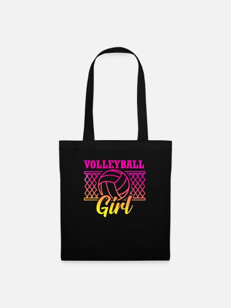 Volleyball Spieler Volleyball Mädchen - Stoffbeutel - Schwarz