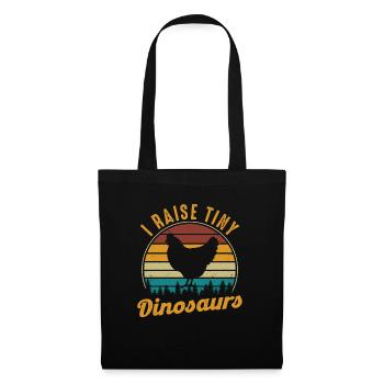I Raise Tiny Dinosaurs Funny Chicken Gift - Tote Bag - black - Front