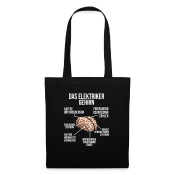 Elektriker Gehirn Elektrotechniker Installateur - Stoffbeutel - Schwarz - Vorne