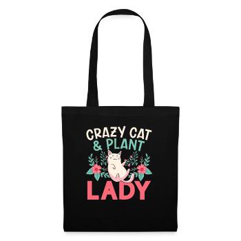 Chat fou et plantes Dame Jardin Chat - Sac en tissu - noir - Devant
